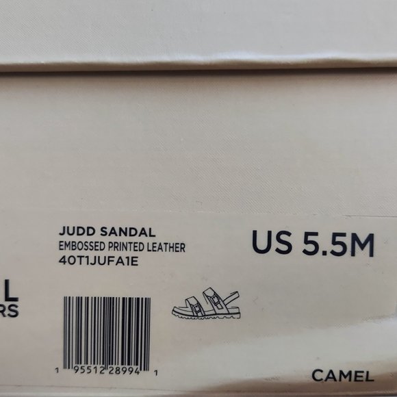 NIB-Michael Kors Judd Snake Embossed Leather Sandal, Camel, size 5.5 - Picture 5 of 5